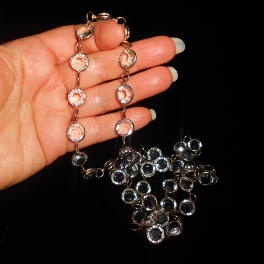 Vintage Bevel Plastic 'Crystal' Necklace